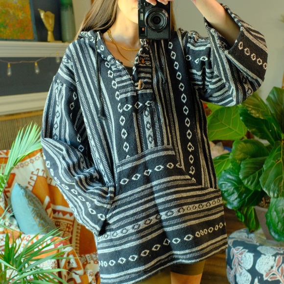 Authentic Bosnian hand woven thick cotton 90s / Y2K BOGO surfer pullover - Picture 8 of 8